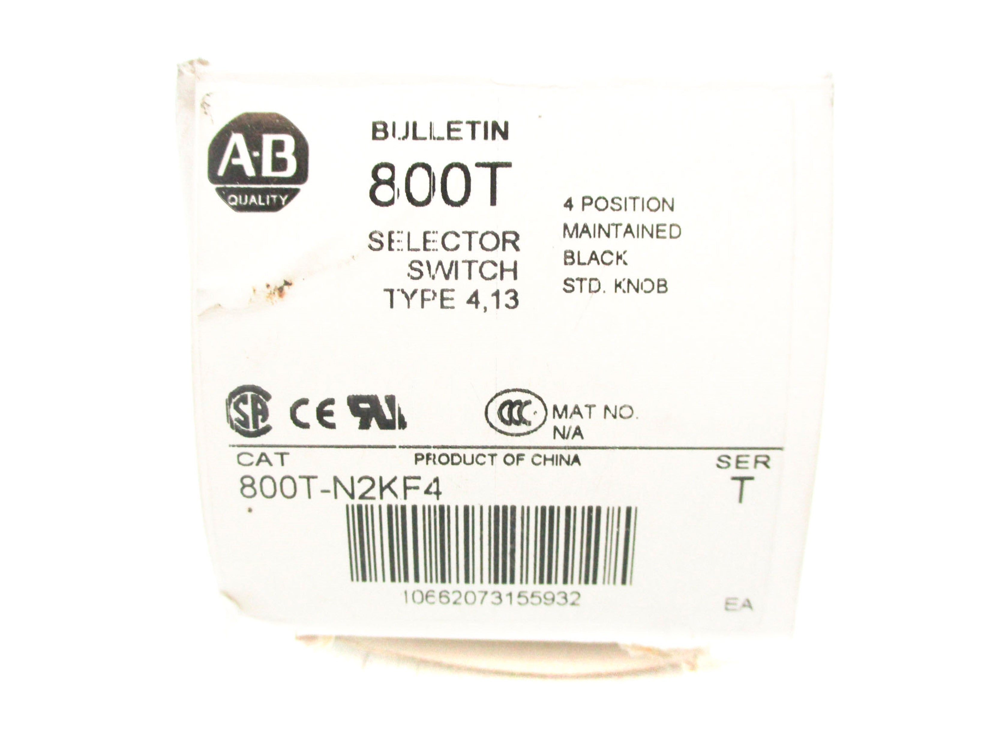 ALLEN BRADLEY 800T-N2KF4 SER. T (WH) NSMP