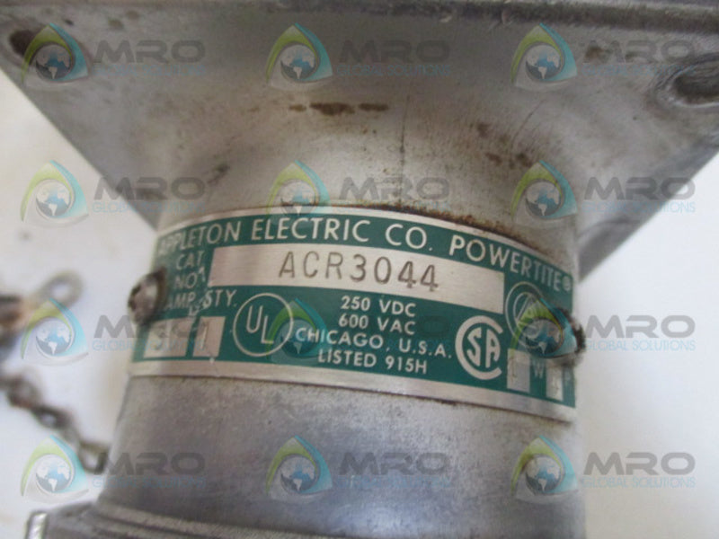APPLETON ACR3044 POWERTITE RECEPTACLE 30A *USED*