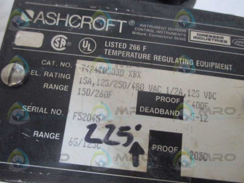 ASHCROFT T424T05030XBX TEMPERATURE SWITCH UNMP