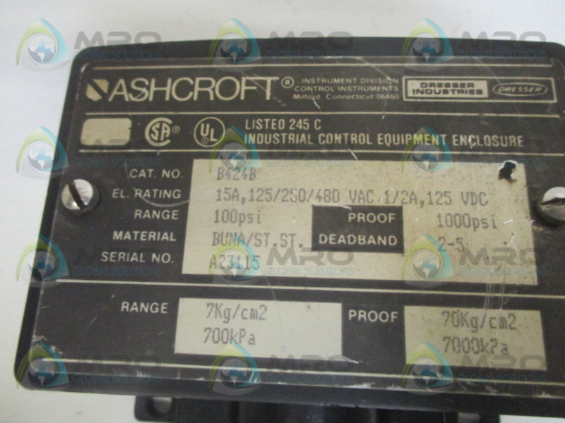 ASHCROFT B424B 100PSI UNMP