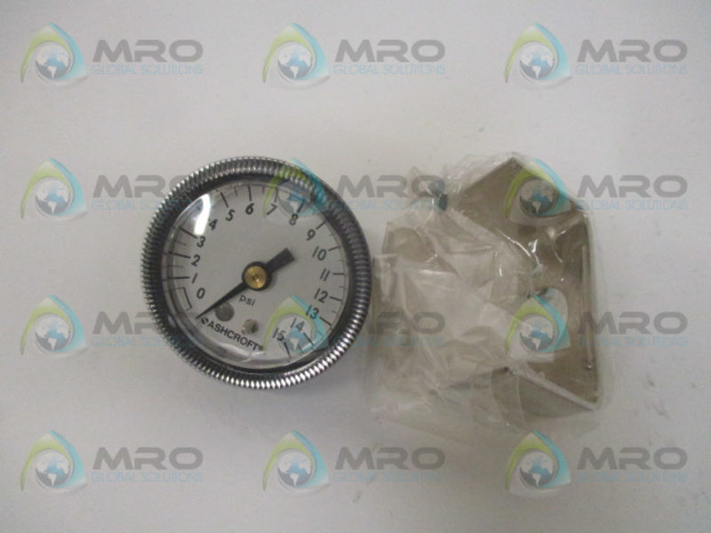 ASHCROFT 15W1001TH01BXUC GAUGE 15PSI 1-1/2" NSMP