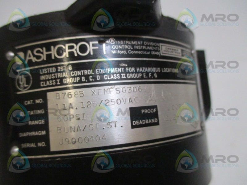 ASHCROFT B768BXFMFSG306 11A 125/250VAC NSNP
