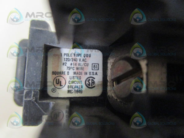 SQUARE D QOU150 CIRCUIT BREAKER 50A UNMP