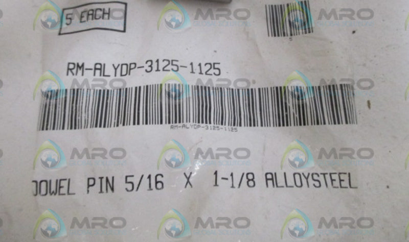 DOWEL RM-ALYDP-3125-1125 PIN 5/16 X 1-1/8 ALLOYSTEEL NSNP