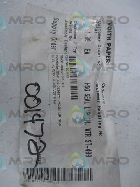 VOITH PAPER ST-400 HSG SEAL LIP NSNP