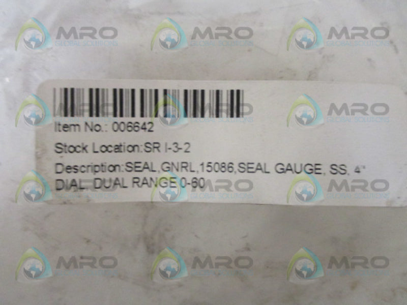 PMC 15086 GAUGE 60PSI NSNP