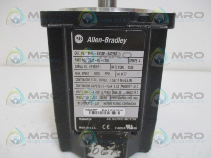 INDUSTRIAL SPARE PART MPL-B310P-SJ22AA SER. A AC SERVO MOTOR NSNPNO BOX