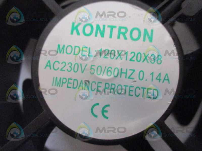 KONTRON 120X120X38 FAN 230VAC (AS PICTURED) UNMP