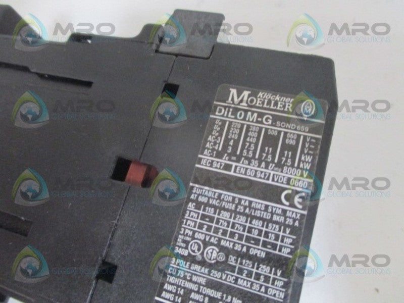 KLOCKNER MOELLER DIL0M-G-24VDC CONTACTOR 24VDC  NSMP