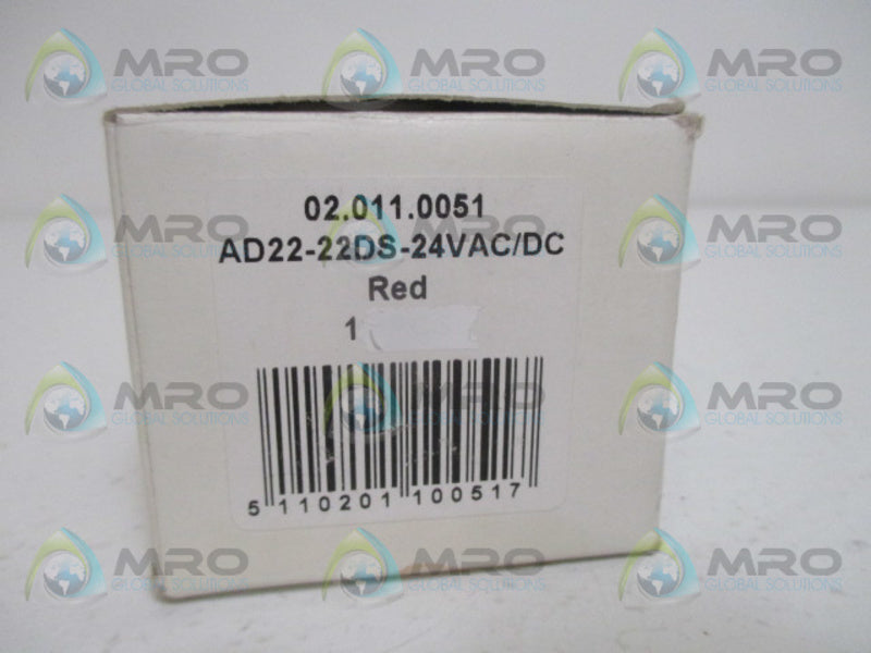 XINDALI AD22-22DS RED LED INDICATOR LIGHT 24V NSMP