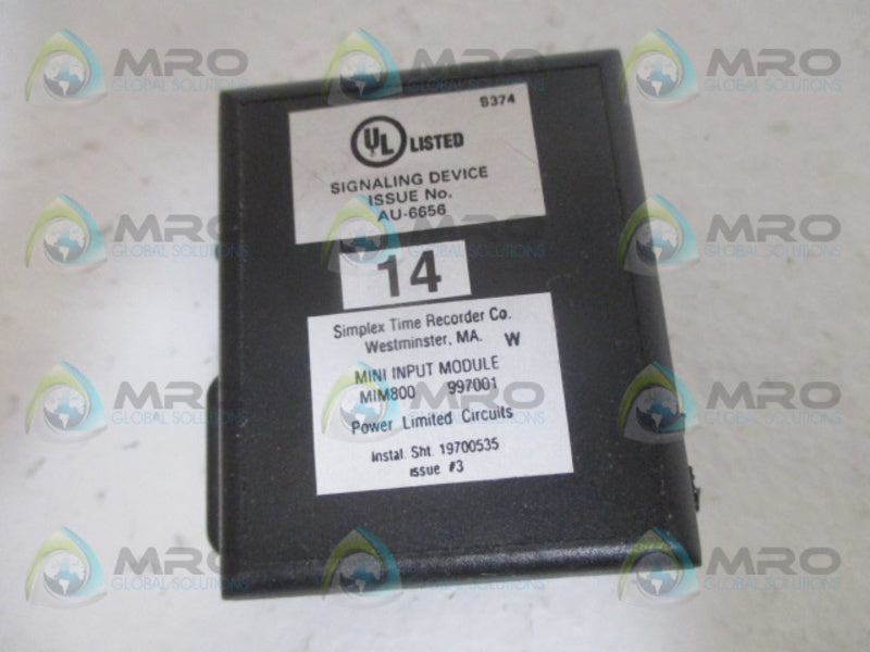 TYCO 555.800.001 MIM800 MX MINI INPUT MODULE NSMP