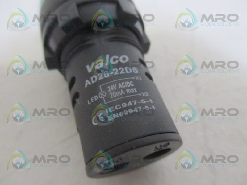 VALCO AD26-22DS GREEN LED INDICATING LIGHT 24V NSNP
