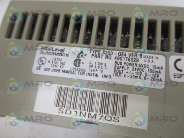 ALFA LAVAL 200-OE4 SATT CONTROL 490176029 UNMP