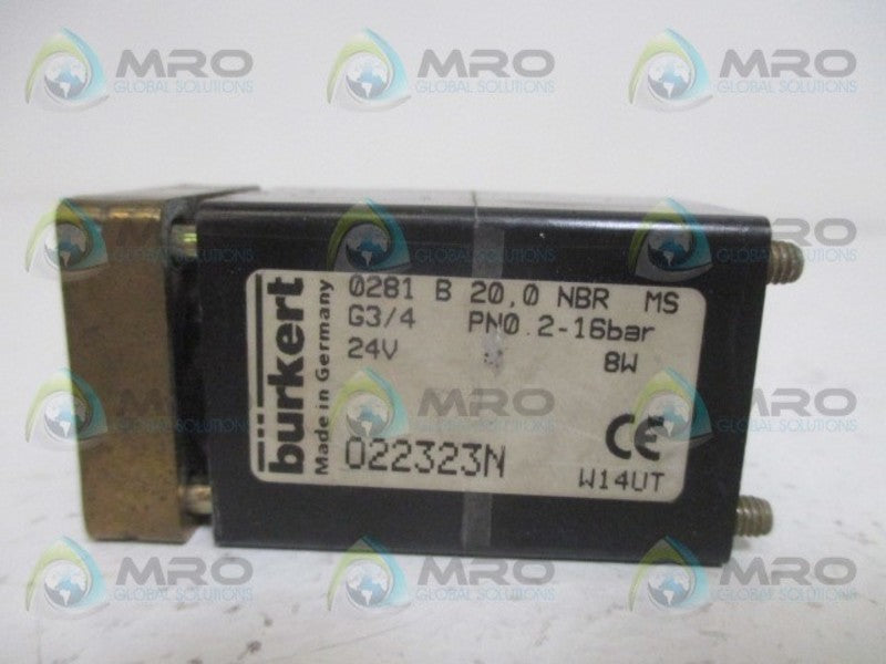 BURKERT 022323N SOLENOID VALVE 24V UNMP