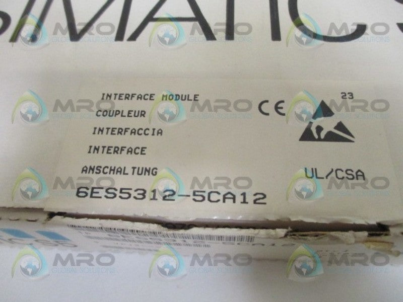 SIEMENS SIMATIC S5 6ES5312-5CA12 INTERFACE MODULE NSMP