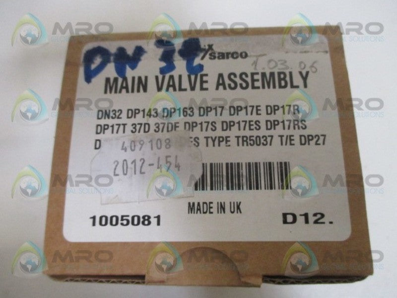 SPIRAX SARCO DP163 1005081 MAIN VALVE ASSEMBLY NSMP