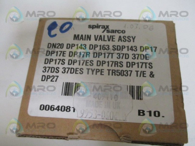 SPIRAX SARCO DP163 0064081 MAIN VALVE ASSEMBLY NSMP