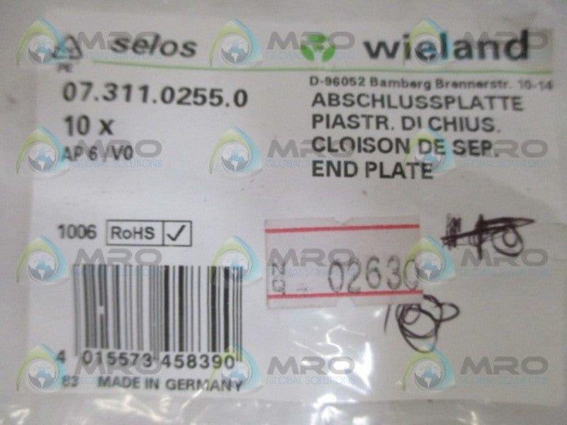 WIELAND 07.311.0255.0 END PLATE NSNP