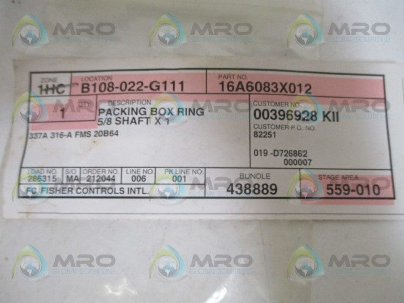 FISHER 16A6083X012 PACKING BOX RING NSNP