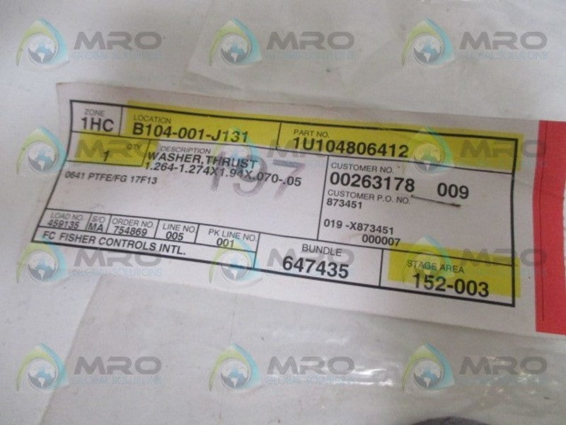 FISHER 1U104806412 THRUST WASHER NSNP