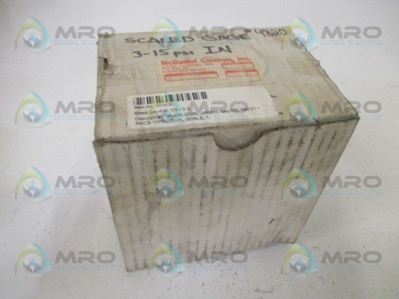 MCDANIEL CONTROLS REC SAFETY GAUGE 3-15PSI NSMP