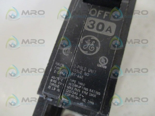GENERAL ELECTRIC THQC130 CIRCUIT BREAKER 30A NSNP