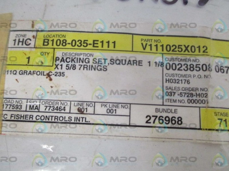 FISHER V111025X012 PACKING SET NSNP