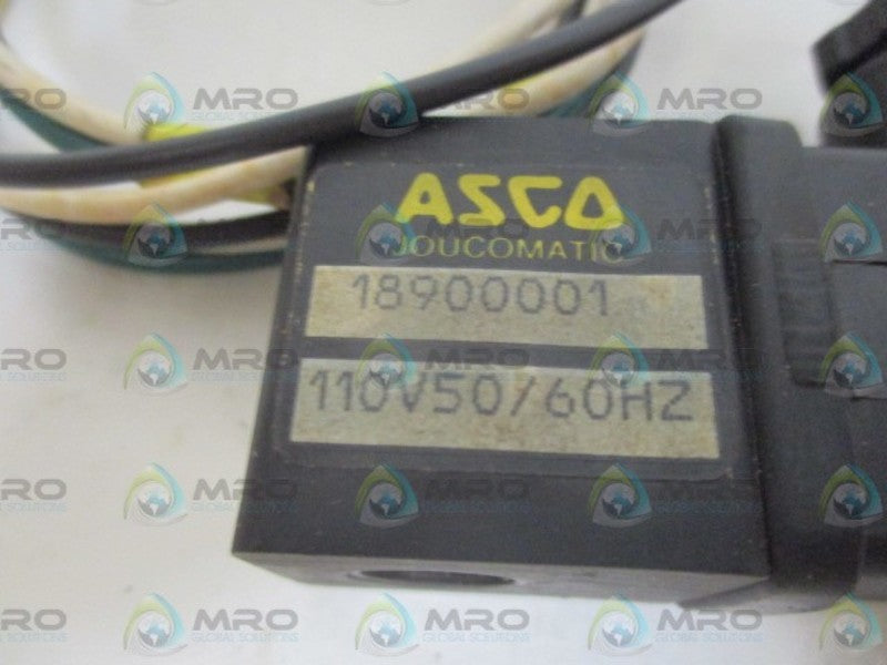 ASCO 18900001 SOLENOID VAVLE 110V (AS PICTURED) UNMP