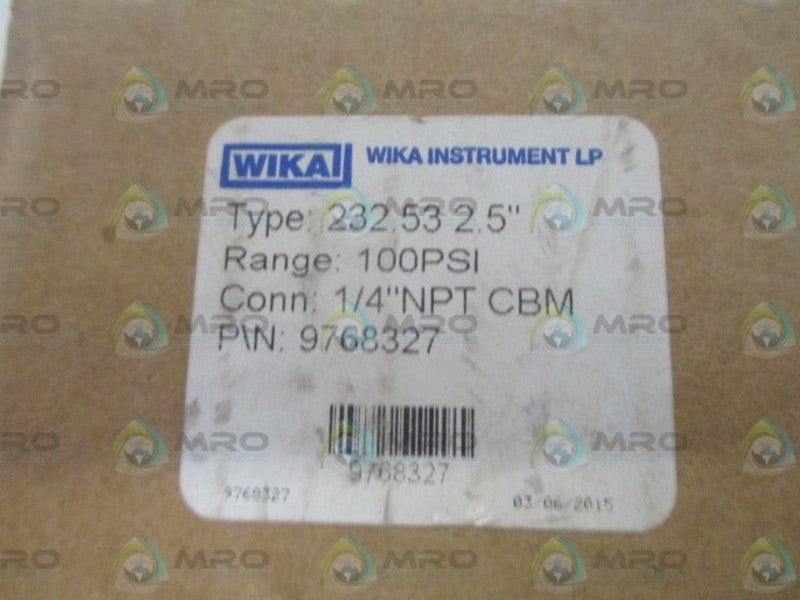 WIKA 9768327 PRESSURE GAUGE 100PSI NSMP