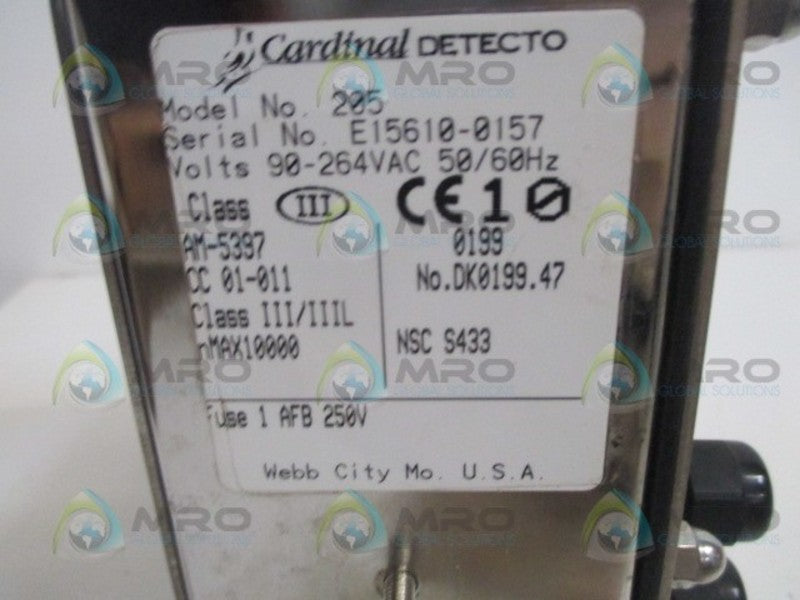 CARDINAL DETECTO 205 WEIGHT INDICATOR UNMP
