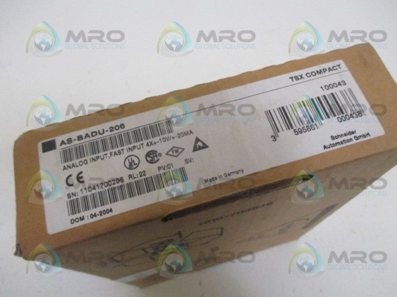 SCHNEIDER AUTOMATION AS-BADU-206 ANALOG INPUT MODULE NSFS