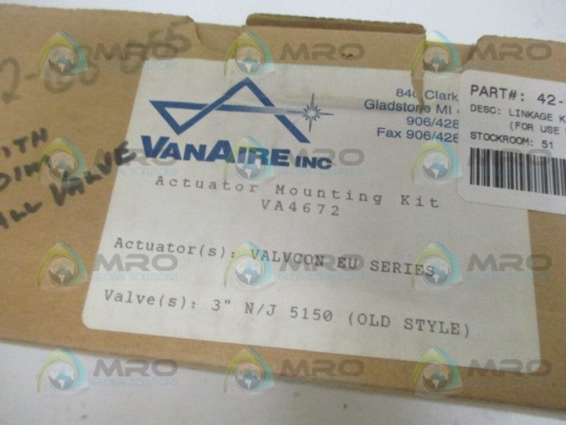VANAIRE VA4672 ACTUATOR MOUNTING KIT 3" NSMP