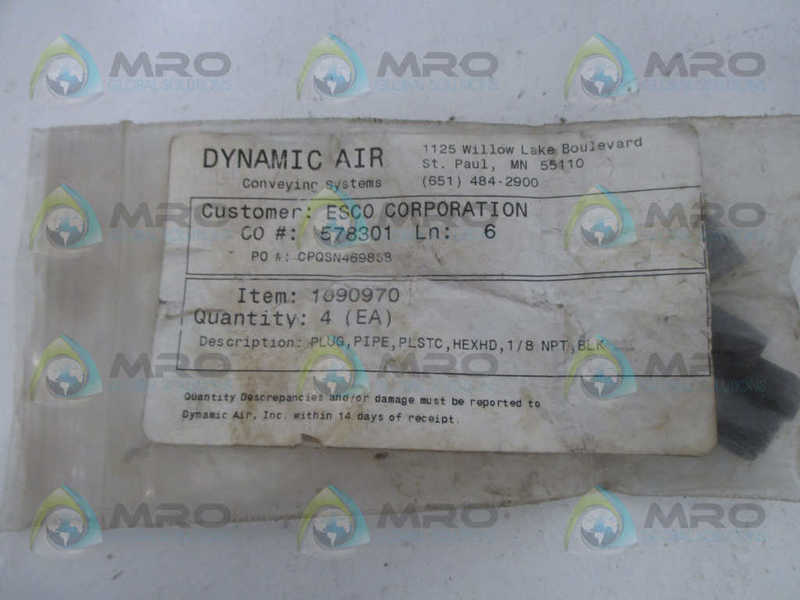 DYNAMIC AIR 1090970 PLASTIC PIPE PLUG 1/8" NSNP