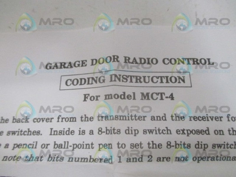MANARAS MCT-4 GARAGE DOOR OPENER TRANSMITTER NSNP