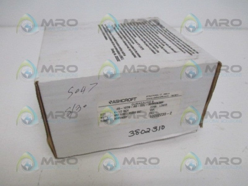 ASHCROFT DURAGAUGE 45-1279-AS-02L-30IMV&30# PRESSURE GAUGE NSMP