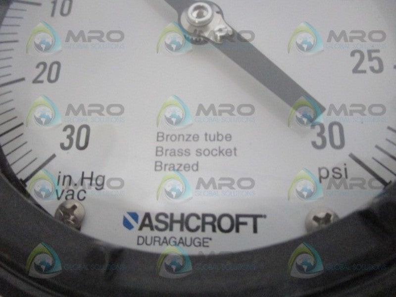 ASHCROFT DURAGAUGE 45-1279-AS-02L-30IMV&30# PRESSURE GAUGE NSMP