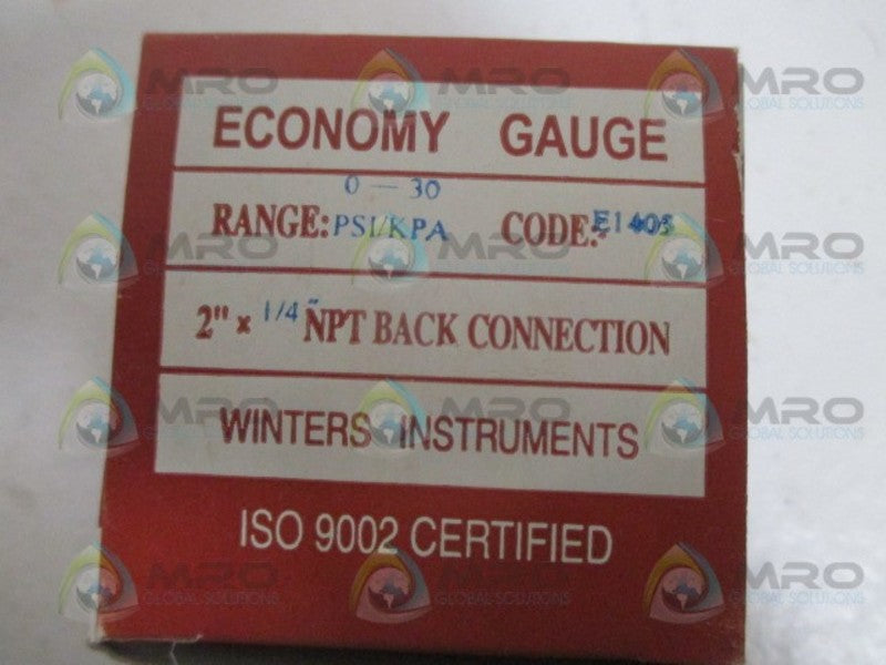 WINTERS E1403 PRESSURE GAUGE 2" 0/30PSI 200KPA NSMP
