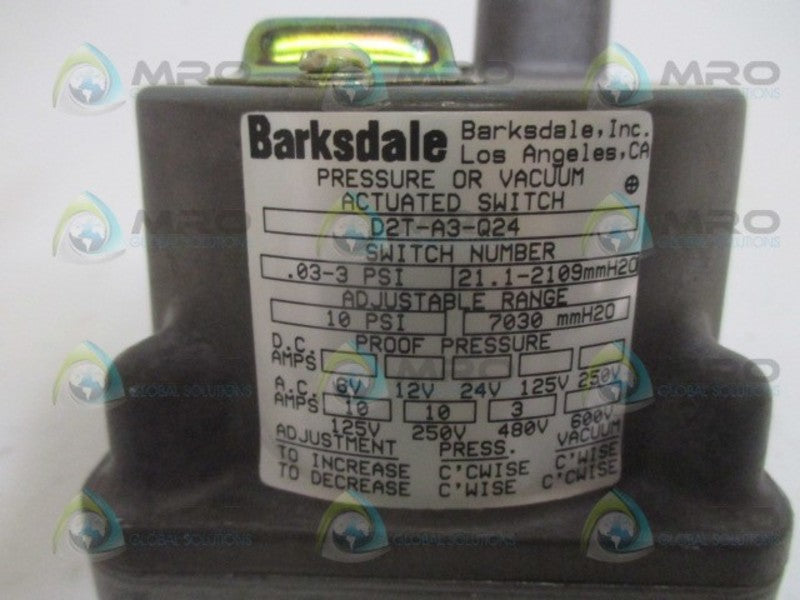 BARKSDALE D2T-A3-CS PRESSURE SWITCH 10PSI NSMP