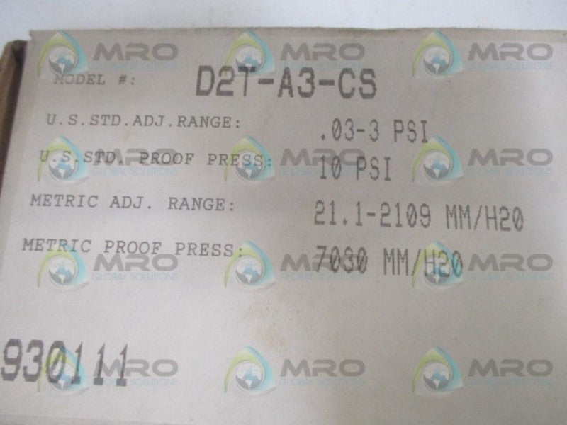 BARKSDALE D2T-A3-CS PRESSURE SWITCH 10PSI NSMP