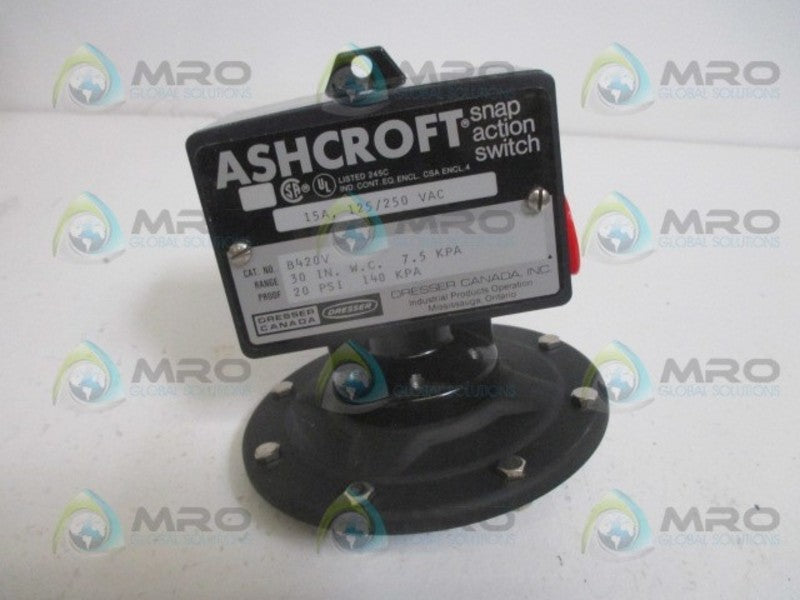 ASHCROFT B240V 20PSI PRESSURE SWITCH 30" WC NSMP