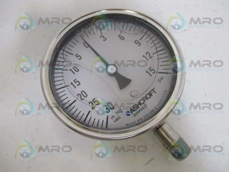 ASHCROFT 35-1009-SWL-02L-30IMV&15#-XGV PRESSURE GAUGE NSMP