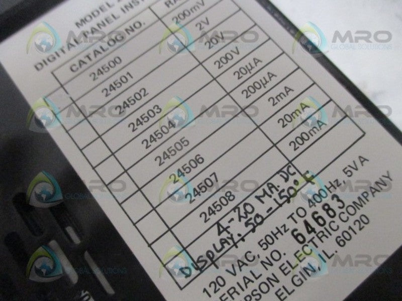 SIMPSON 24500 DIGITAL PANEL METER 50-150 DEGREE F UNMP