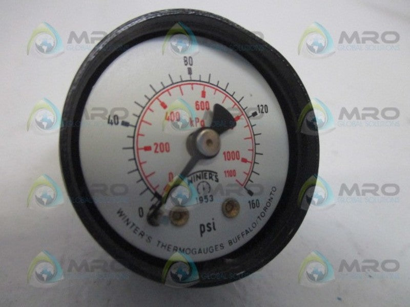 WINTERS E142 PRESSURE GAUGE 0/160PSI (AS PICTURED) NSMP