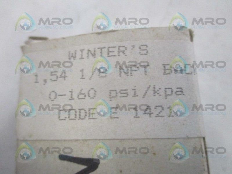 WINTERS E142 PRESSURE GAUGE 0/160PSI (AS PICTURED) NSMP