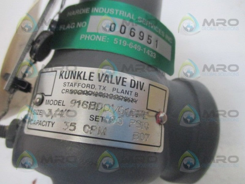 KNUCKLE 916BDDV01BME VALVE 3/4"B NSMP