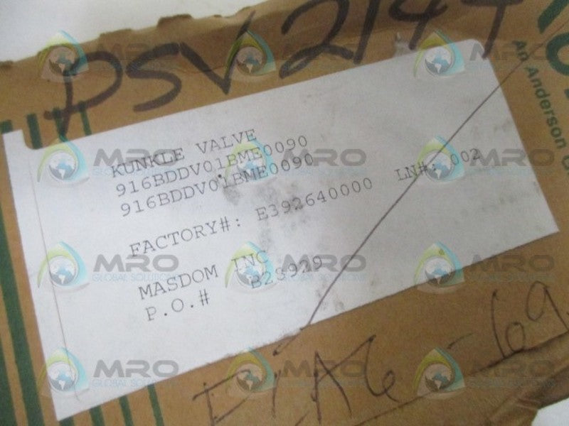 KNUCKLE 916BDDV01BME VALVE 3/4"B NSMP