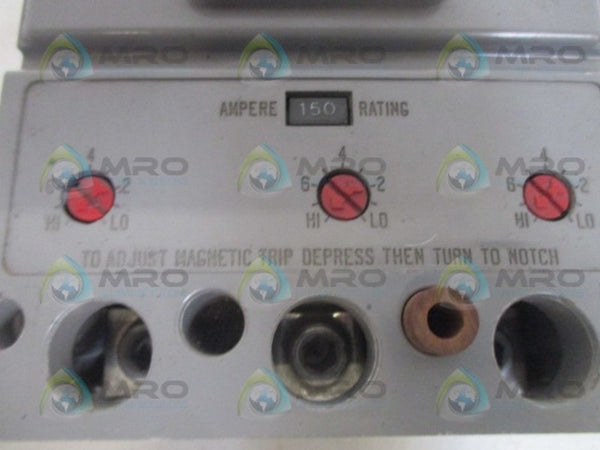 WESTINGHOUSE LB3400FS CIRCUIT BREAKER 150A UNMP