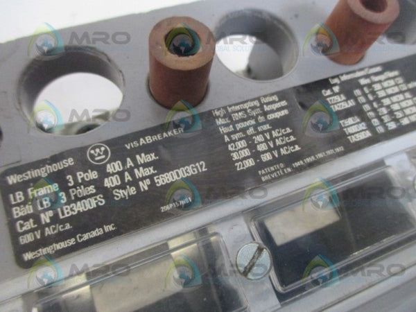 WESTINGHOUSE LB3400FS CIRCUIT BREAKER 150A UNMP