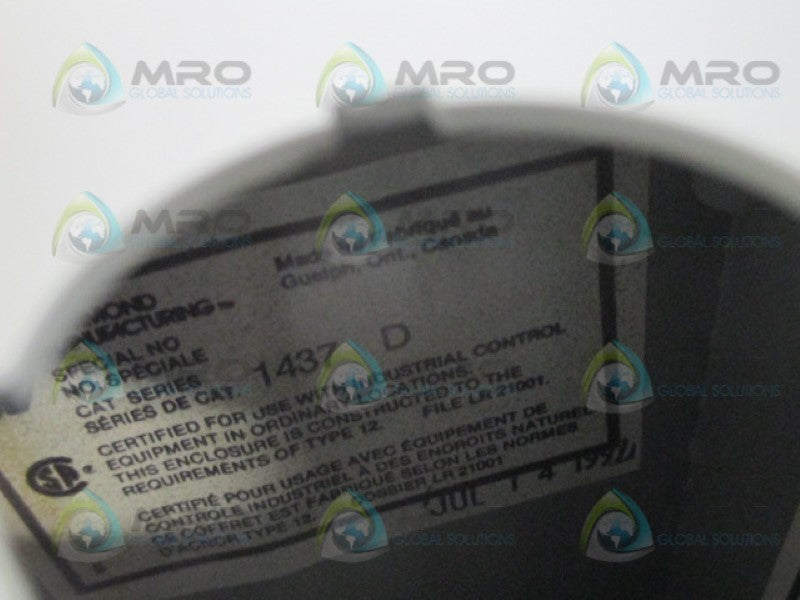 HAMMOND 1437D PUSHBUTTON ENCLOSURE 4P NSMP