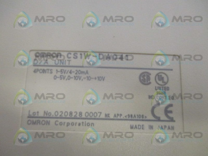 OMRON CS1W-DA041 D/A UNIT UNMP
